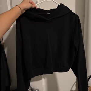 ALO Yoga Black Cropped Hoodie